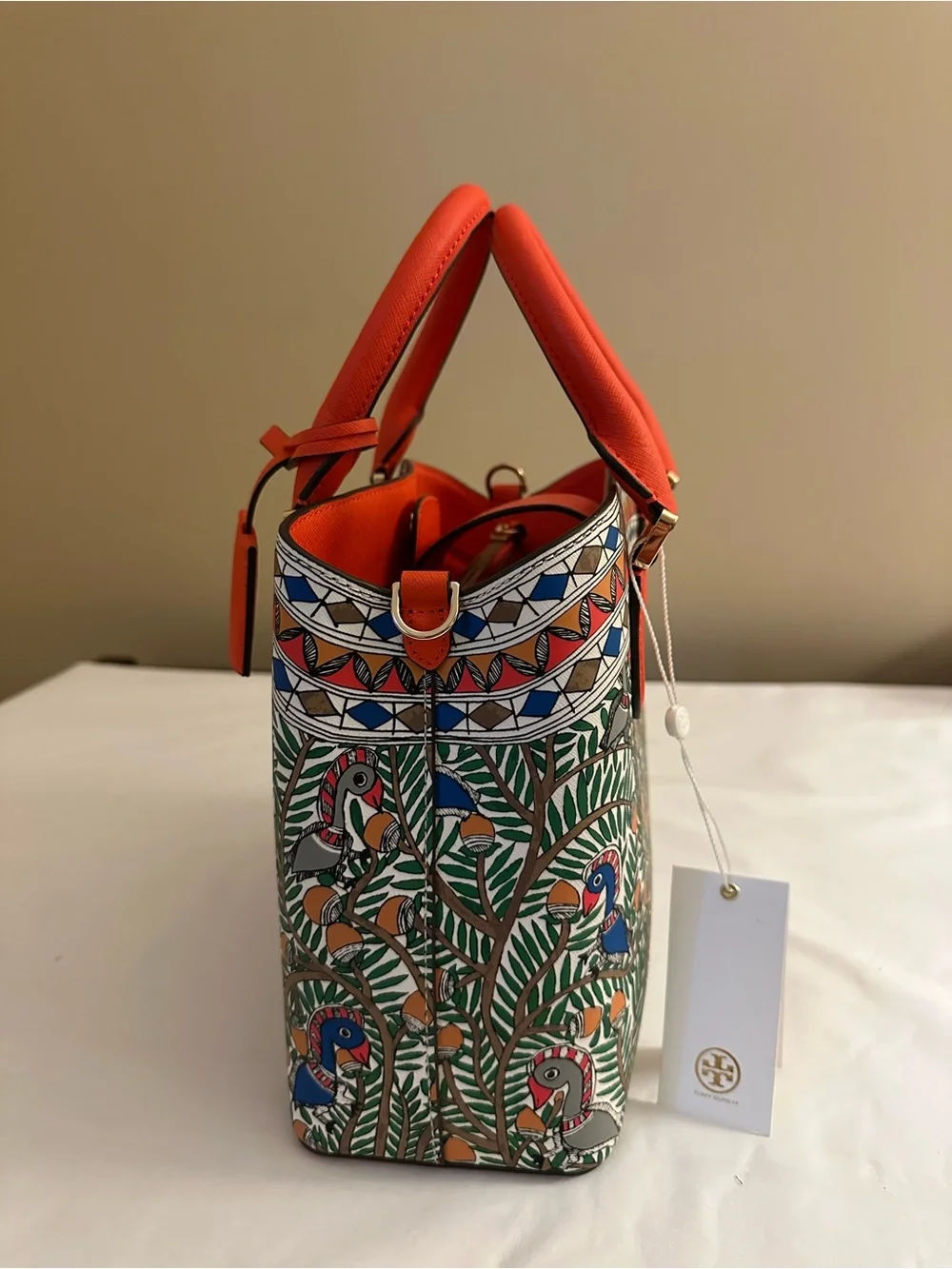 Brand new TORY BURCH special edition print leather satchel